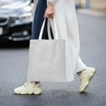 thumbnail image 6 of Canvas Bag Tote Bag Shopping Bag 16×15in Can Be Carried By Hand And Can Be Used For Daily Travel Such As Shopping And Going To Work Light Grey, 6 of 8
