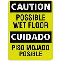 Warning Sign Possible Wet Floor Cuidado Piso Mojado Posible Sign Business Sign 12X8 Inches Metal Tin Sign
