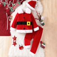 thumbnail image 2 of OJSFQUFP 3Pcs Children's Christmas Fall and Winter Thick Long Sleeved Long Pants Santa Dress Up Three Piece Children's Clothing Boys Suit, 2 of 7