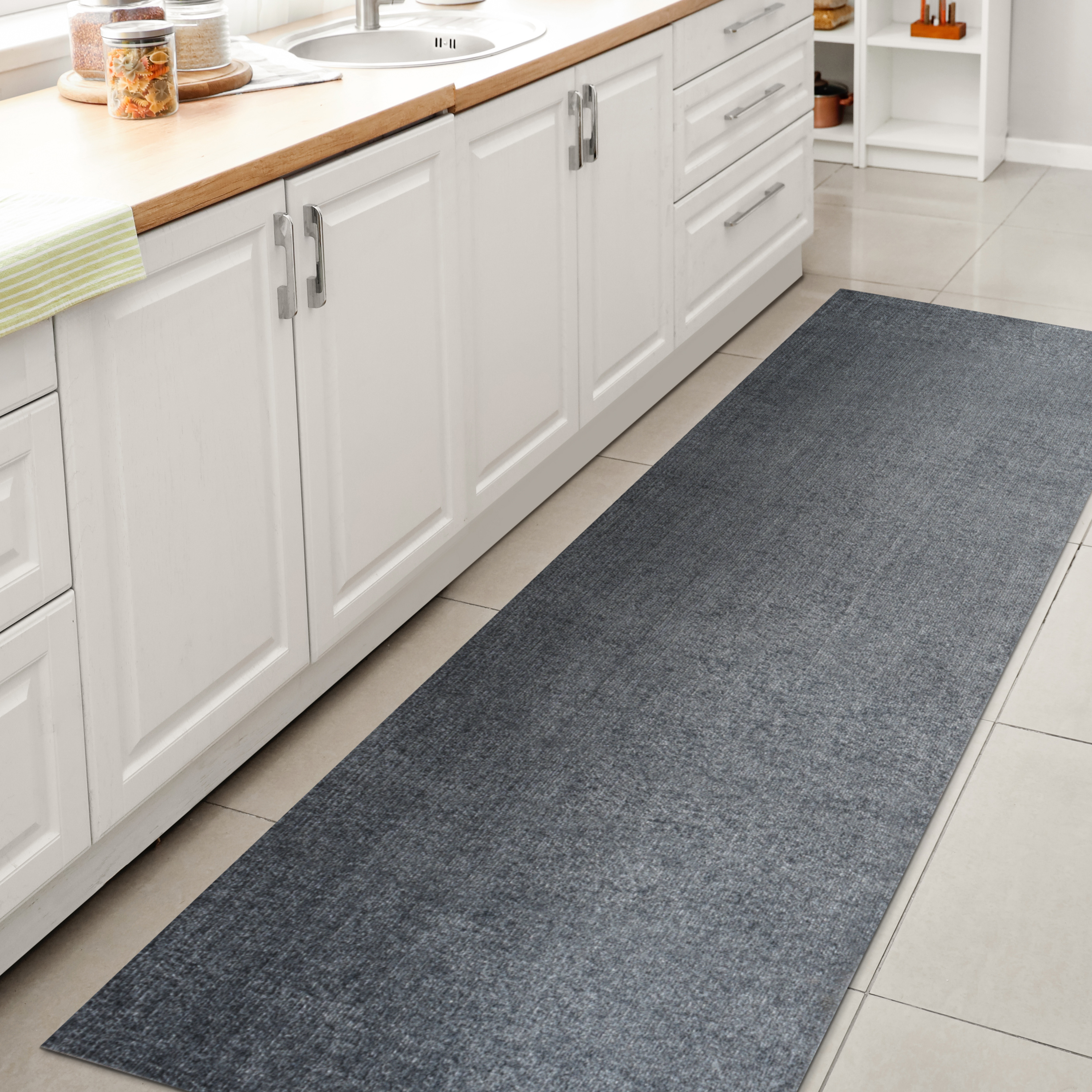 JONATHAN Y WASHABLE 2 x 8 Runner Rug, Twyla - Blue, WSH300B-28