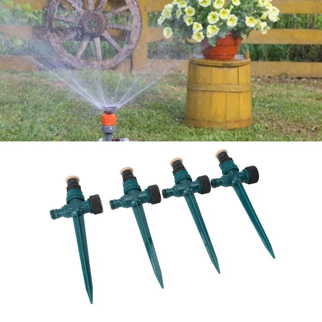 Aspersor de Agua Giratorio de 4 piezas, Aspersores de Riego de Jardín Autices Eficoles para Riego de Césped, Patio y Jardín
