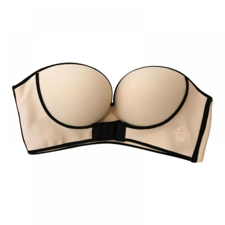Wuffmeow Women Strapless Push Up Bra Sexy Lingerie Invisible Brassiere  Front Closure Bras