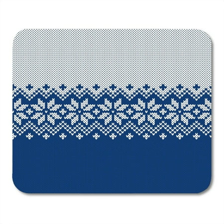 Fair Isle Xmas Jumper SIDONKU Blue Christmas Winter Sweater Fairisle Knitting Pattern Jumper Isle Fair Mousepad Mouse Pad Mouse Mat 9x10 inch ()