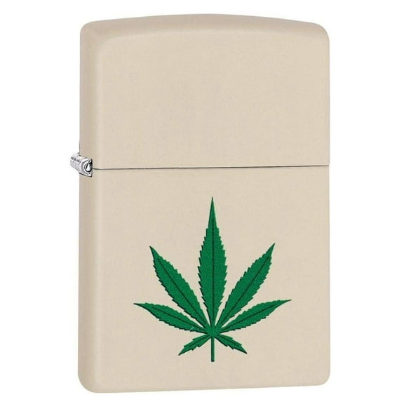 Zippo Manufacturing ZIP-216CI406218 2019 Leaf Lighter - Cream & Green Matte