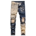 thumbnail image 2 of YMNXA Big Kids Boys Denim Pants High Waist Straight Fit Distressed Ripped Comfortable Fashion Stretch Trousers Jeans With Pockets For Casual Daily Wear,Blue,13-14 Years, 2 of 9