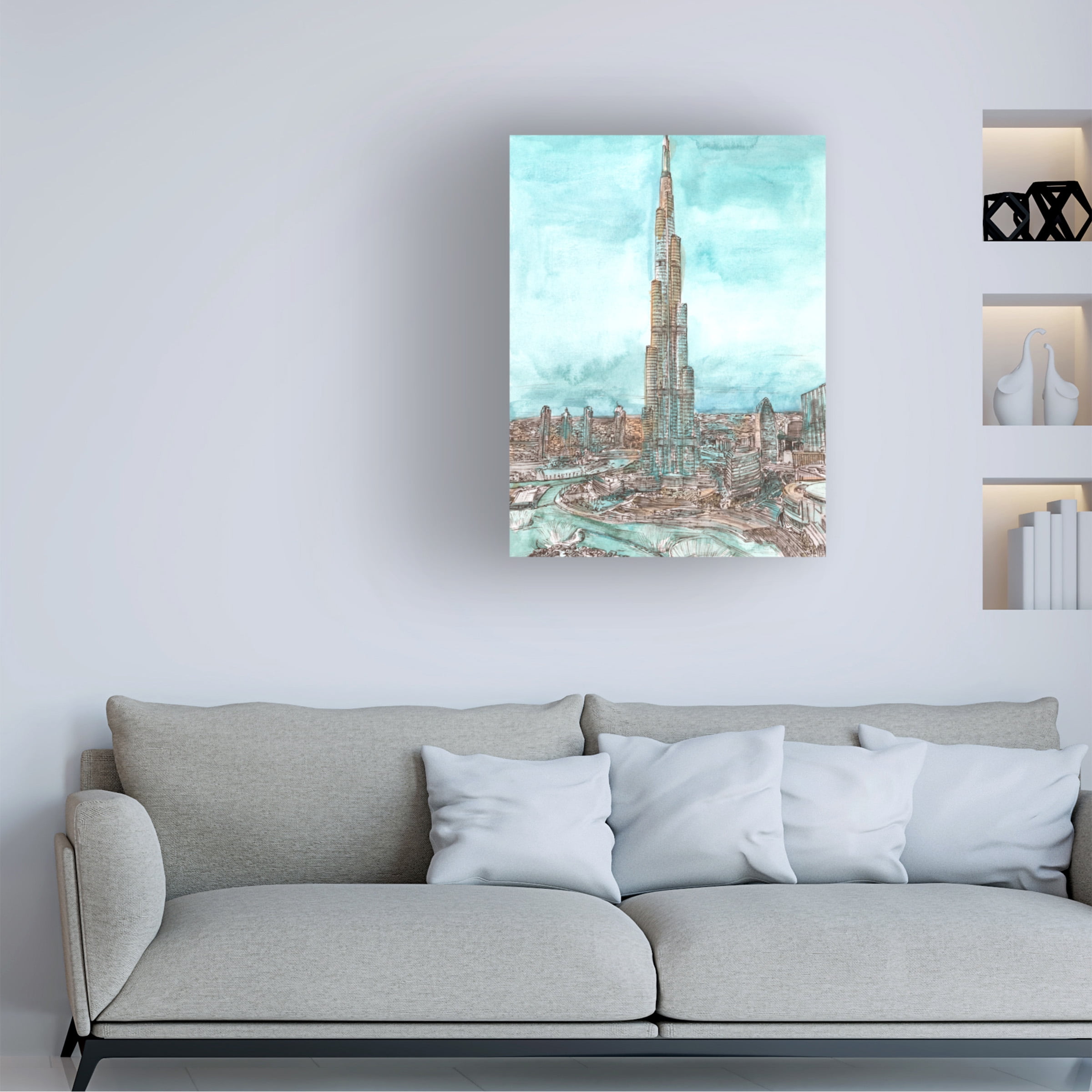 Melissa Wang 'Day Landing Dubai II' Canvas Art