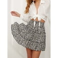 thumbnail image 2 of jinghuiyue Womens Ruffle Mini Skirt High Waisted Floral Print A-Line Casual Flowy Tiered Summer Skirts L, 2 of 7