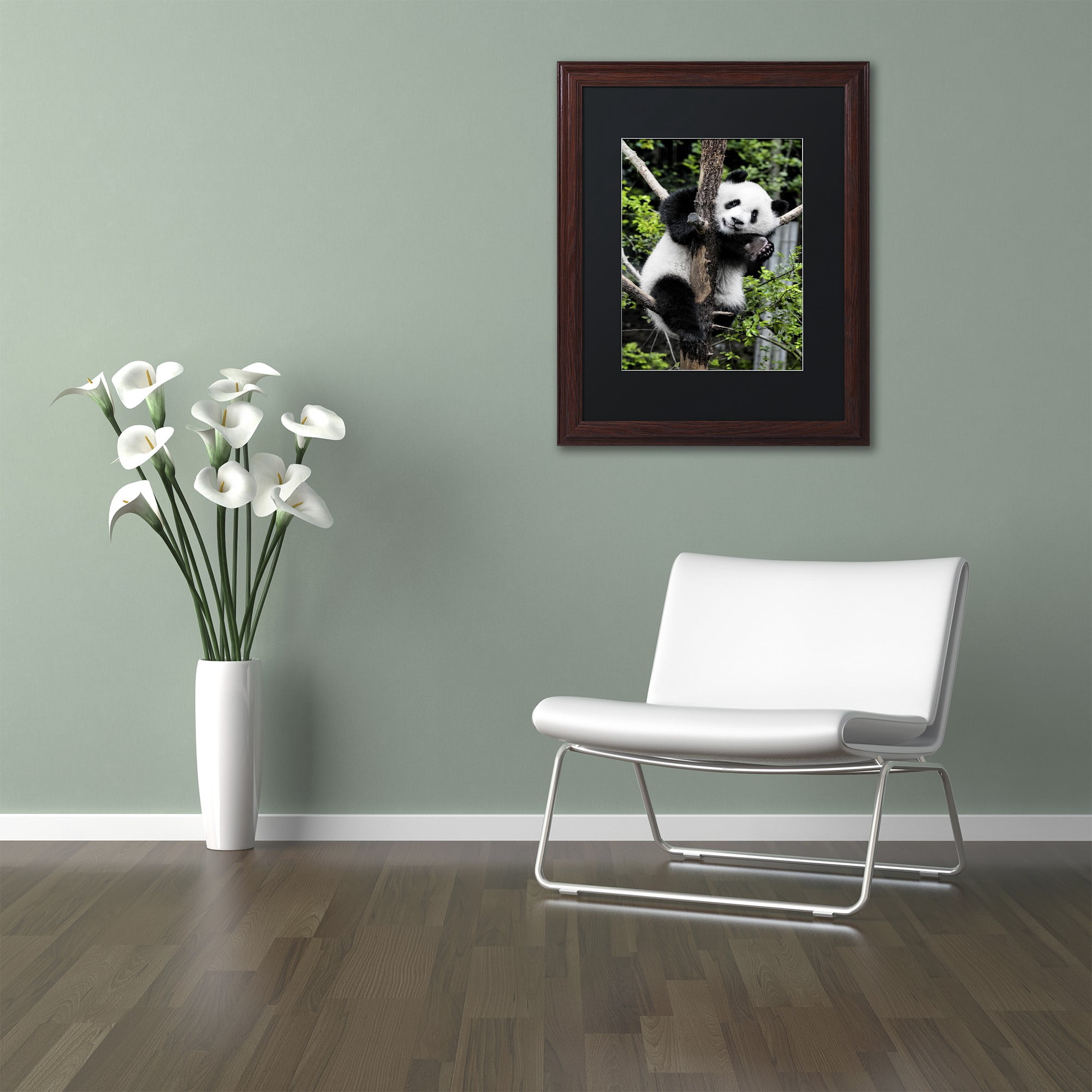 Trademark Fine Art "Giant Panda II" Canvas Art by Philippe Hugonnard, Black Matte, Wood Frame