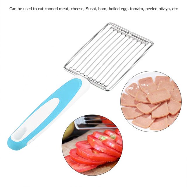 HomeNest Stainless Steel Luncheon Meat Cutter Ham Fruit Tomato Cheese Kitchen Soft Food Cutting Tool Luncheon Meat Cutter Kitchen Food Cutter Meat Shredder(Blue)