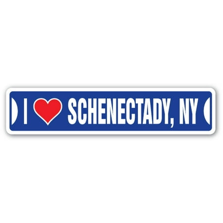 I LOVE SCHENECTADY, NEW YORK Street Sign ny city state us wall road décor gift
