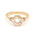 thumbnail image 2 of HeartsAndYou 1ct Oval Moissanite Engagement Ring for Women 18k Yellow Gold Over Silver Trillion Accent Trilogy, 2 of 6