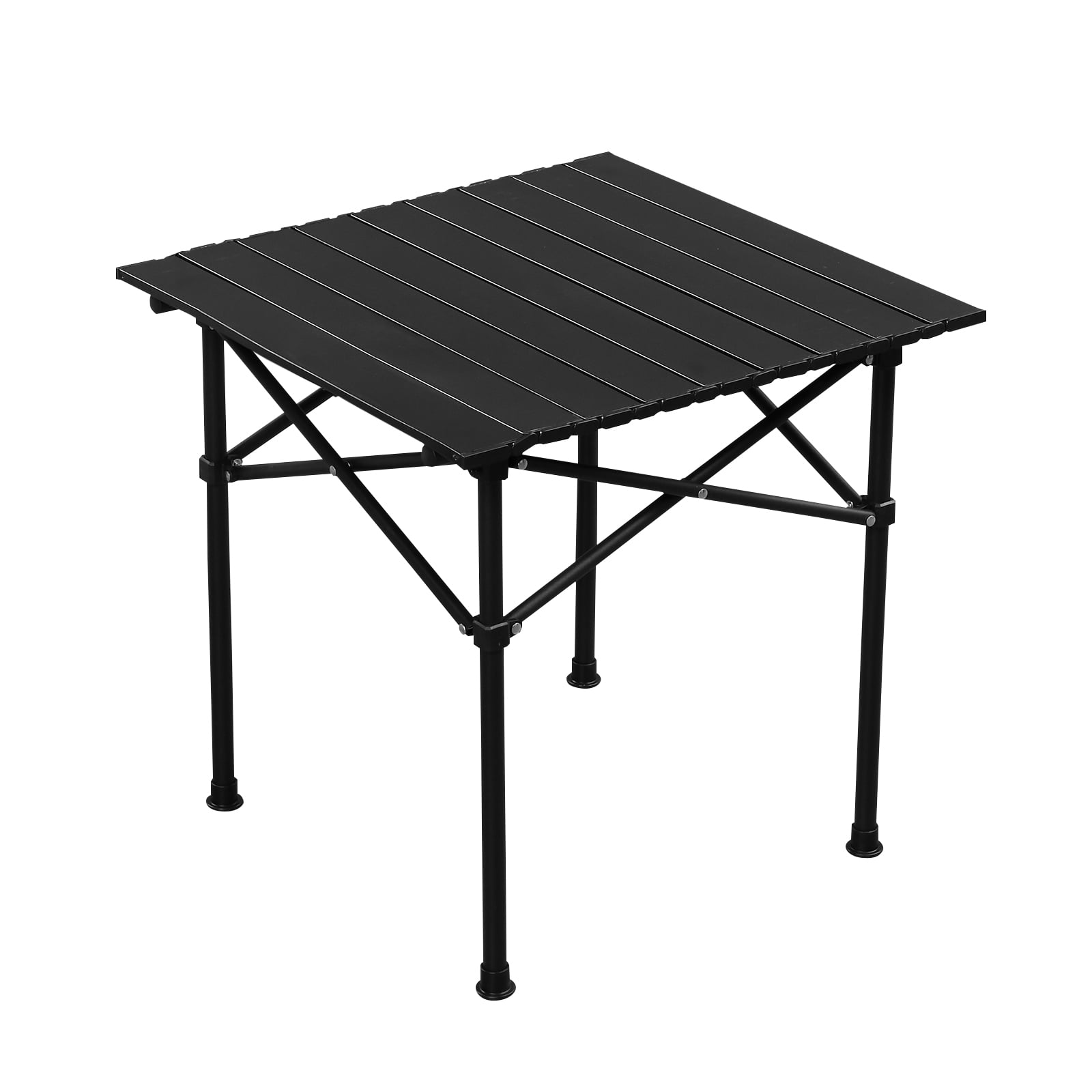 Portable Folding Camping Table for 2-4 Persons, Ultralight Collapsible Table Outdoor Camp Table for Travel Hiking Backyard BBQ Party, Black/20x20in