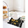 thumbnail image 4 of Yellow Sunflower Kitchen Dish Towels for Drying Dishes Set of 4, Summer Flower Bee Sunshine Black Waffle Weave Microfiber Hand Tea Bathroom Towels Quick Dry & Absorbent Towel 12x12, 4 of 7