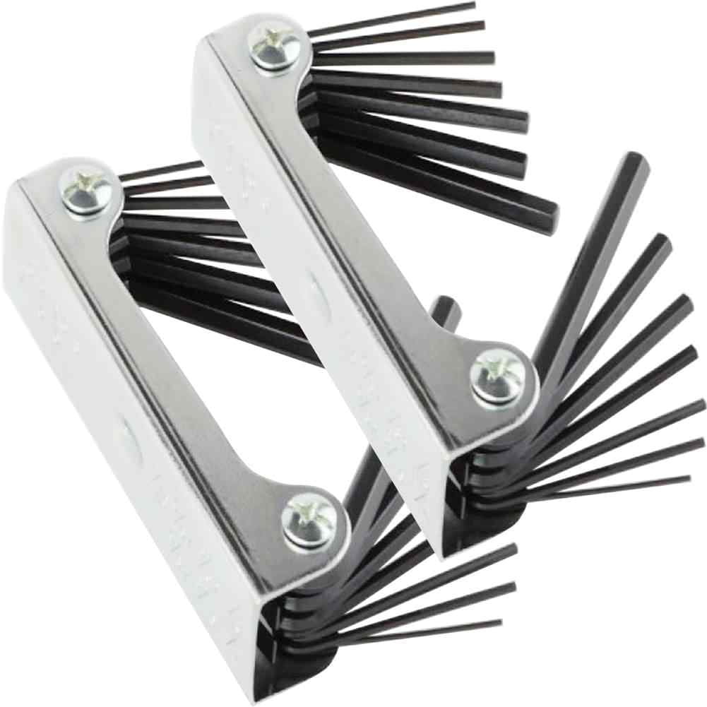 FactorDuty 2 Pack 14 PCS Folding HEX KEY WRENCH Set Metric & SAE Allen