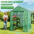 thumbnail image 3 of Instant Pop-Up Greenhouse, 56 x 56 x 77 Inch Indoor Outdoor Plant Gardening Green House, Roll-Up Zipper Doors and Side Windows, Walk-in Greenhouse with 3 Tiers 8 Shelves Green, 3 of 6