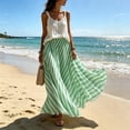 thumbnail image 5 of Gfyviroh Striped Maxi Skirts for Women High Waisted Trendy Flowy Swing Long Skirt Casual Versatile Loose Vacation Skirt, 5 of 6