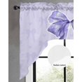thumbnail image 2 of Purple Bow Swag Valances for Windows, Small Curtains Drapes, Cute Bowknot Simple Pure Color Kitchen Window Curtains Over Sink Rod Pocket Window Treatment Valance for Bedroom/Bathroom 56"x36", 2 of 5
