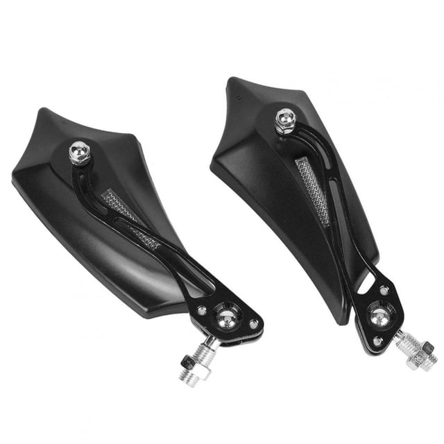 Espejos retrovisores universales para motocicletas de color negro con accesorios para mayor seguridad