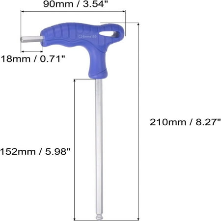 

High-quality 4mm Metric CR-V Steel Hex Key T-Handle Wrench Spanner for Precision Tasks - Durable Ball End HexKey Tool