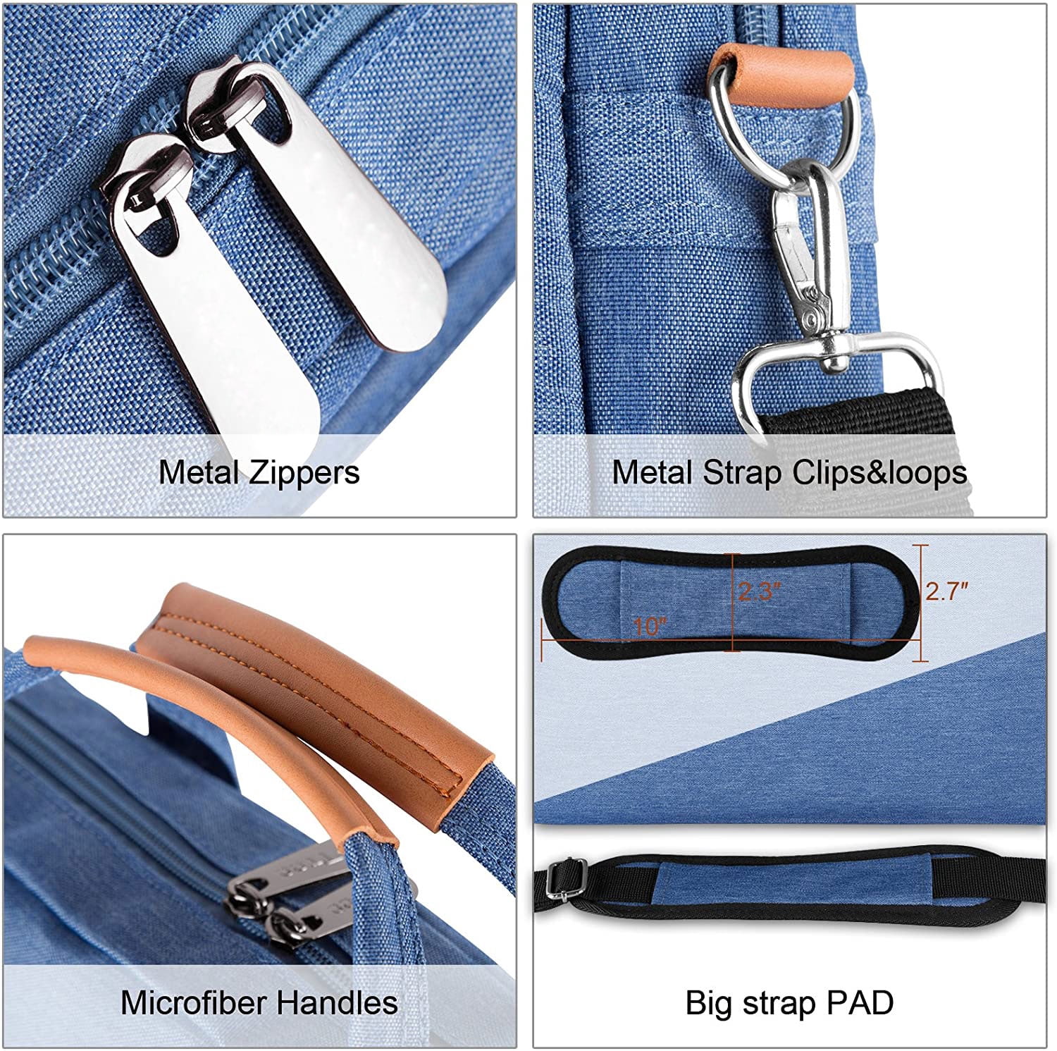 Laptop Shoulder Bag Messenger Bag Slim Briefcase 15 15.6 Inch for MacBook Pro 16, MacBook Pro 15, Surface Laptop 15, Notebook Carrying Case