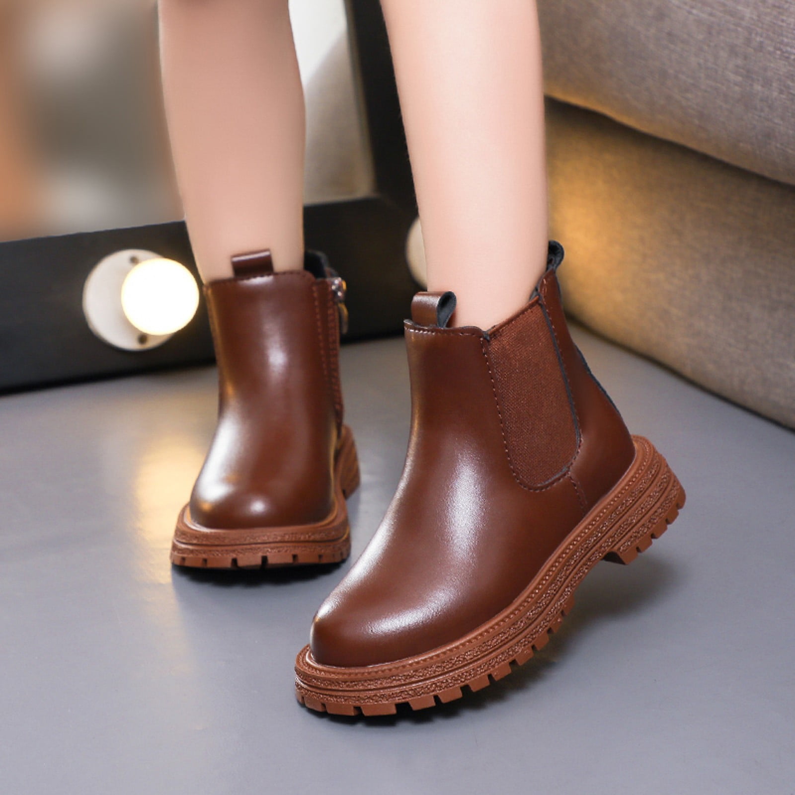 nsendm Girls Shoes Toddler Female Girl Boots Size 5 Children Shoes Comfortable Soft Soled Short Boots Fashionable Outdoor Girls Snow Boots Size 2 Big Kid Brown 9.5 Walmart
