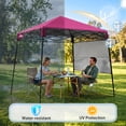 thumbnail image 6 of EAGLE PEAK 8x8 Pop-up Canopy Tent with Sidewall, Compact, Portable Slant Leg Instant Sun Shelter, Pink, 6 of 10