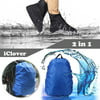 IClover Waterproof Rainproof PVC Fabric Zippered Shoe Covers Rain Boots Overshoes Protector XXL Size Sole Length:12.6inch/US 12 + Rain Cover 30L-40L Waterproof Backpack Bag Cover for Hiking/Camping