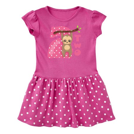 

Inktastic Pink Sloth 2nd Birthday Gift Toddler Girl Dress