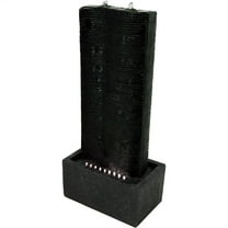 Sunnydaze Rippling Tower Polyresin Outdoor Water Fountain with Lights