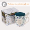 thumbnail image 6 of Christian Art Gifts Coffee and Tea Mug with Ceramic Spoon Set for Women: By Grace You Have Been Saved - Ephesians 2:8 Encouraging Bible Verse for Hot & Cold Beverages, Navy Blue/White Floral, 12 oz., 6 of 6
