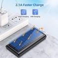 thumbnail image 3 of 1 banco de energía solar de 30000 mah, batería de cargador portátil con 2 puertos de salida y 2 de entrada, banco de energía universal USB C con linterna e indicador de 4 LED, 3 of 5