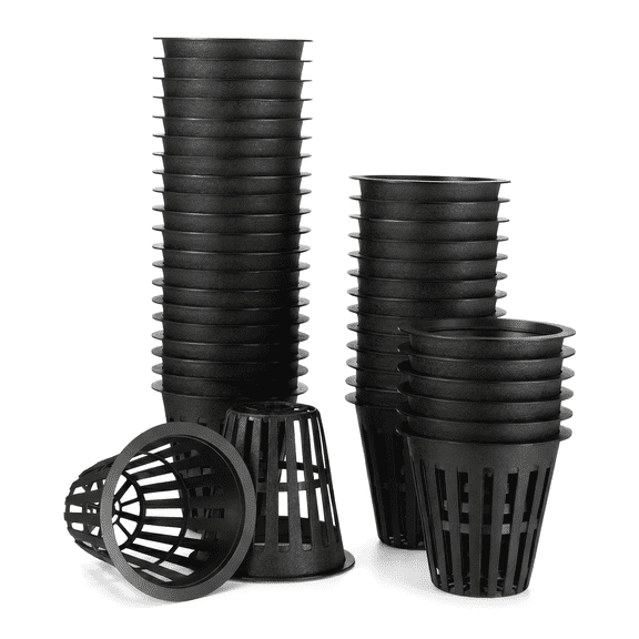 60 Pack 2 inch Net Cups Pots Slotted Mesh Wide Lip Filter Plant Net Pot Bucket Basket for Hydroponics  Aquaponics Planter Indoor Outdoor Growing