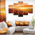 thumbnail image 1 of Beautiful Poppy Field at Sunset - Abstract Wall Art Canvas, 1 of 3