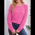thumbnail image 4 of Sudaderas para Mujer, Suéteres de Cuello Redondo con Mangas de Punto , Moda 2025 Rosa Roja L, 4 of 8