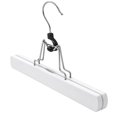 thumbnail image 2 of Clearance White Solid Wood Pants Hanger with Clips - Non-Slip Trouser Clamp Hanger for Skirts and Pants, 2 of 9
