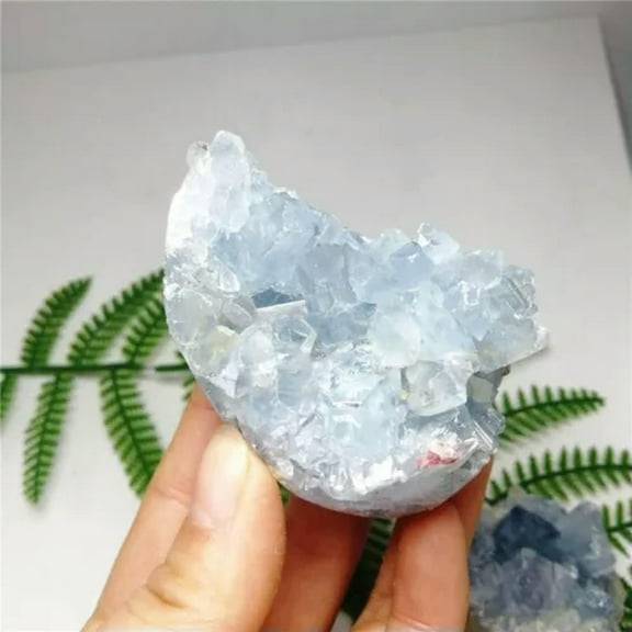 EOEMY 10-200G Natural Celestite Cluster Druzy Geode Quartz Crystal Energy Specimens-About 70-100G