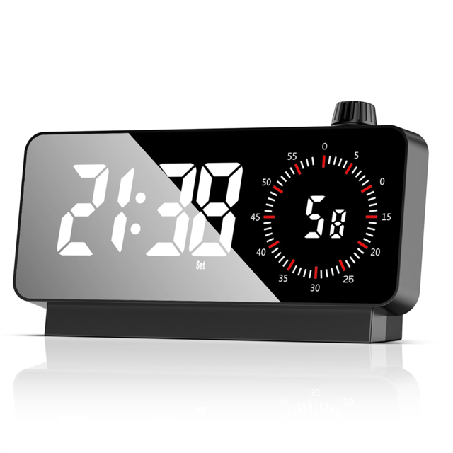 Alarm Clock with : Digital Desk Clock Battery Operated Countdown for Study Office-Alarm Clocks for Bedrooms Black