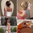 thumbnail image 4 of Pack Of 5 Bauhinia Flower Clips, Shark Clips For Back Up Hair, Hair Accessory Clips For Girls, Claw Barrettes For Thick Hair, With 2 Frosted Flower Clips, 4 of 5