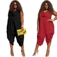 thumbnail image 3 of Combinaison pour Femme Grande Taille Sans Manches à Col Bénitier Combinaison Short Combinaison Ample, 3 of 3