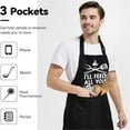 thumbnail image 4 of Aprons for Men, Adjustable BBQ Cooking Grilling Chef Apron for Cooking with 3 Pockets, 4 of 9