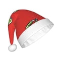 thumbnail image 2 of KLL Christmas Hats for Adults Plush Cool Crocodile With Sunglasses Print Santa Hat Xmas Fluffy Santa Claus Hat for Women Men, 2 of 6