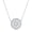 Rhodium-Plated, variant on Halo with Simulated Diamond CZ Baguette Pendant 16+2” Necklace Sterling Silver Jewelry for Women or Teens