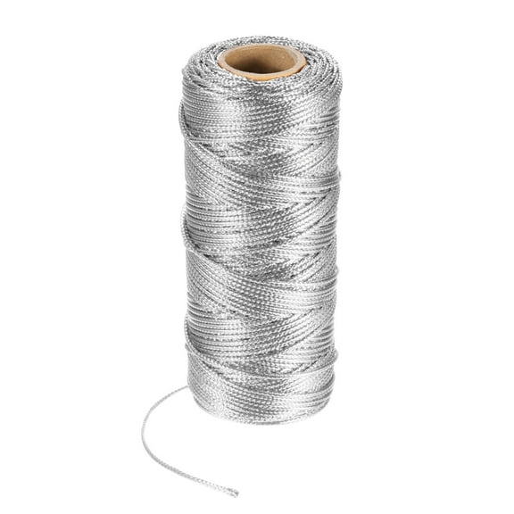 Uxcell 110Yard/328Feet 1.5mm Silver Twine String, Glitter Ropes Gift Wrapping Cord