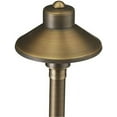 thumbnail image 2 of VOLT Flat Hat 12V Brass Mini Path Light (5" Shade, 15" Tall) with LED Bulb, 2 of 8
