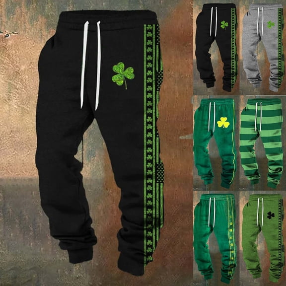Men's 3D Printed St. Patrick's Day Elastic Waist Casual Sweatpants