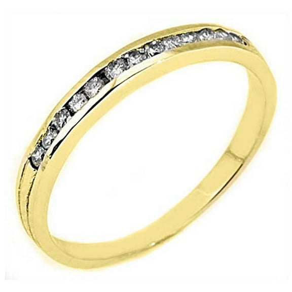 14k Yellow Gold .25 Carats Brilliant Round Channel Set Diamond Wedding Band