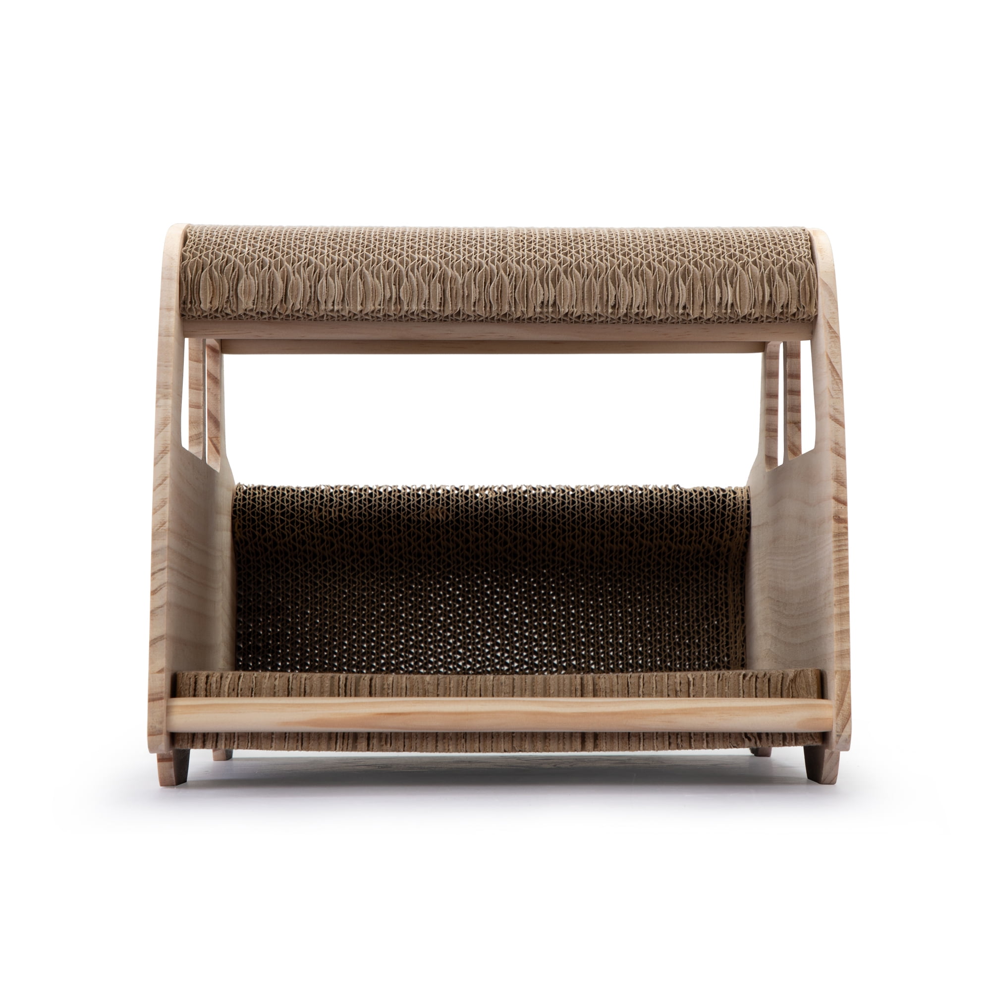 Kadyn 20" Cat Scratching Pads, Car-Shaped Cat Scratcher Lounge, Cat Scratch House Couch for Bed Toy, Beige
