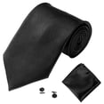 thumbnail image 6 of SSBSM Men's Fashion Solid Color Suits Ties Necktie Cufflinks Hanky Set Tuxedo Suit, 6 of 8