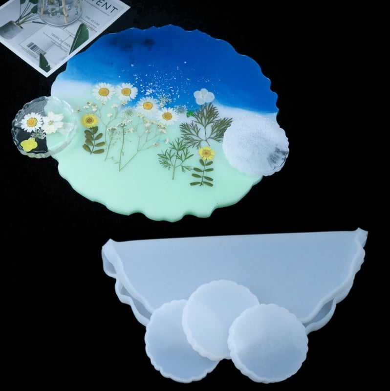 Round Resin Silicone Coaster Molds DIY White Epoxy Resin Cup Mat Mold Ornaments