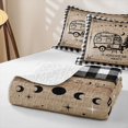 thumbnail image 4 of Erosebridal Cute Camper Car Quilt King for Boys Girls, Rustic Farmhouse Lodge Cabin King Coverlet Set, 3 Pieces 1 Bedspread and 2 Pillowcases, 4 of 7